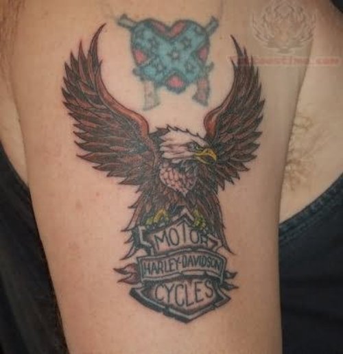 Harley Davidson Eagle Half Sleeve Tattoo
